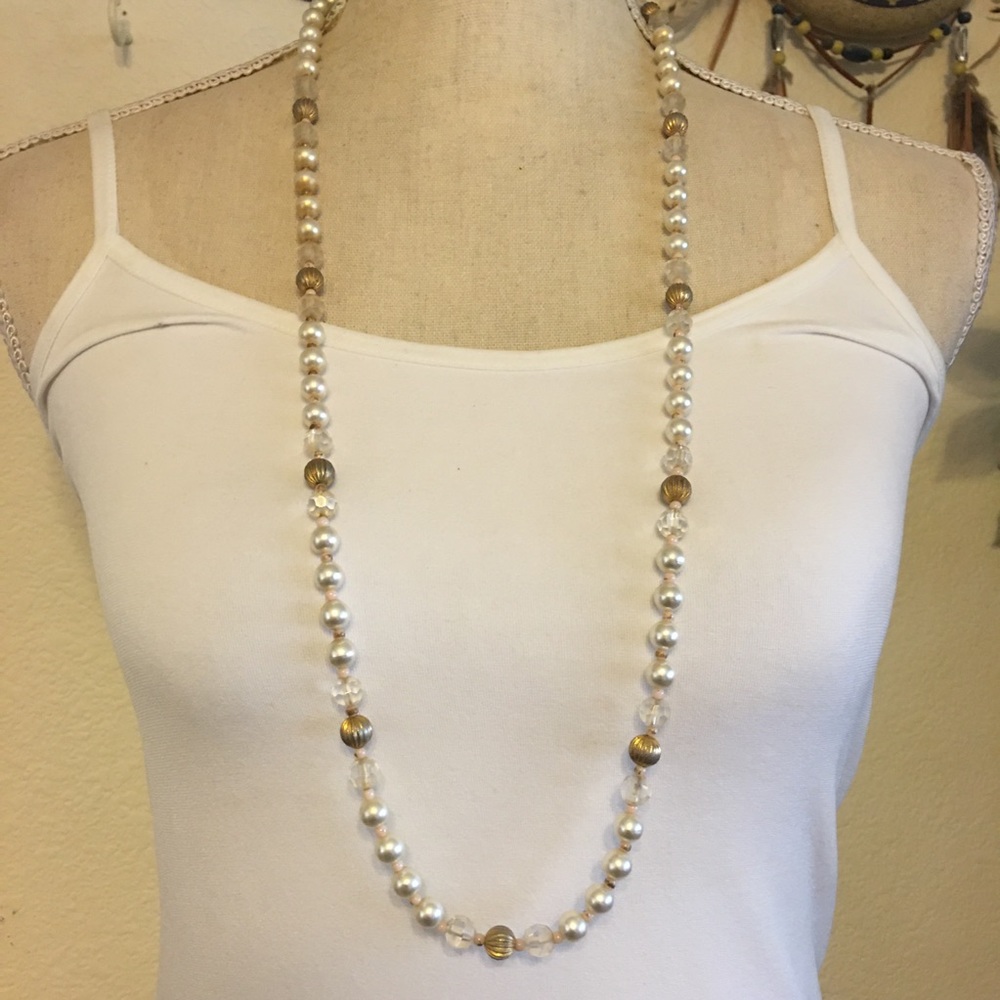 Vintage St Michael faux pearl beaded necklace